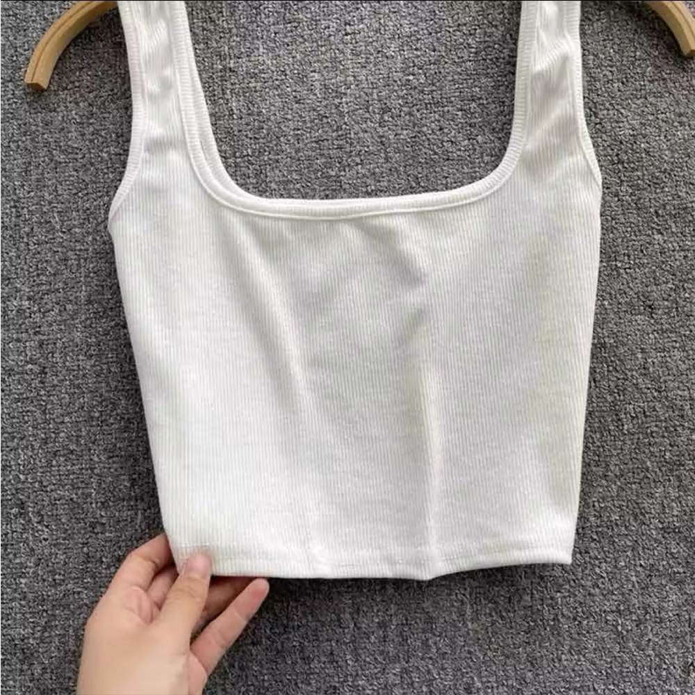 Womens Ribbed Solid Slim Fit Crop Tank Top/Cami/Bralette | NEW!!! 💜💗🩵 - Picture 15 of 15